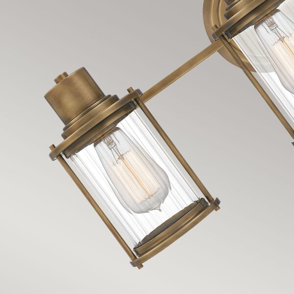 Badleuchte Wand Metall Glas IP44 B: 56 cm 3-flammig länglich