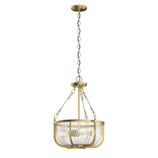 Hängelampe Esszimmer Metall Glas E27 Ø 40,6 cm in Messing