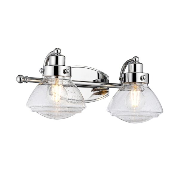 Badezimmerleuchte Wand Metall Glas 44,9 cm breit IP44 E27