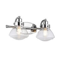 Badezimmerleuchte Wand Metall Glas 44,9 cm breit IP44 E27