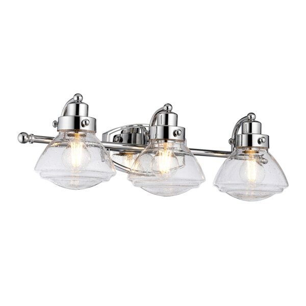 Wandlampe Bad Chrom aus Metall Glas B: 63,4 cm IP44 E27
