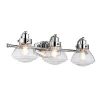 Wandlampe Bad Chrom aus Metall Glas B: 63,4 cm IP44 E27