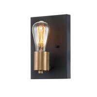 Wandleuchte Metall 22,5 cm hoch eckig klein für E27...