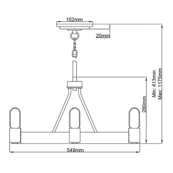 Kronleuchter Metall E27 rund Ø 54,9 cm in Zink Messing antik
