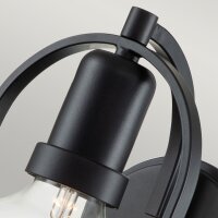 Wandlampe Metall Glas E27 23,3 cm hoch Schwarz Vintage