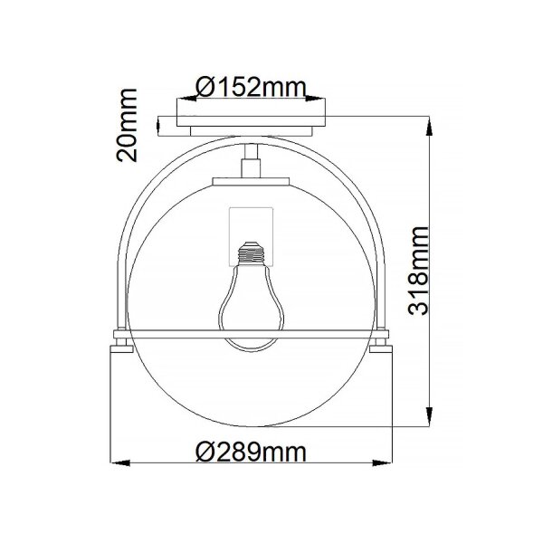 Deckenlampe Metall Glas D: 28,2 cm rund E27 SAGAR