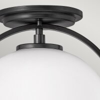 Deckenlampe Metall Glas Ø 28,2 cm rund Schwarz...