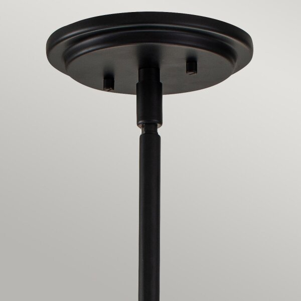 Pendelleuchte Metall Glas E27 rund D: 28,9 cm Schwarz