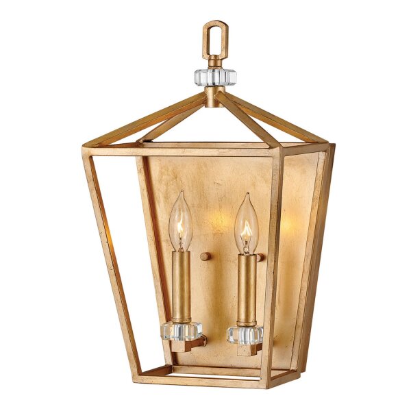 Wandlampe Metall E14 H: 43,1 cm in Messing Antik TARIN