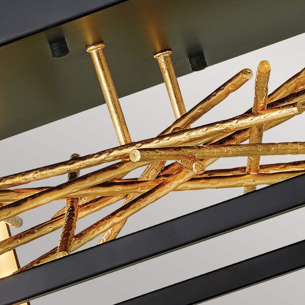 Deckenleuchte LED in Schwarz Gold indirekt Metall VALIA