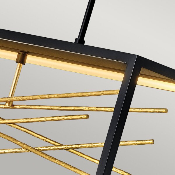 LED Hängeleuchte Schwarz Gold 113 cm lang 3000 K verstellbar