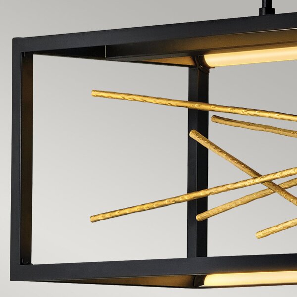 LED Hängeleuchte Schwarz Gold 113 cm lang 3000 K verstellbar
