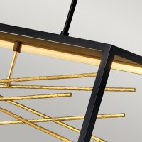LED Hängeleuchte Schwarz Gold 113 cm lang 3000 K...
