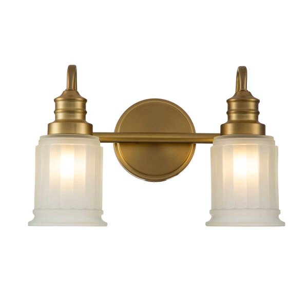Wandlampe Bad LED G9 IP44 35,7 cm breit Metall Glas Jugendstil