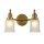 Wandlampe Bad LED G9 IP44 35,7 cm breit Metall Glas Jugendstil