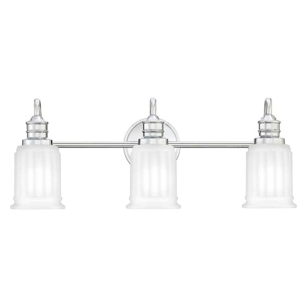 Badlampe Metall Glas 61 cm breit IP44 G9 3-flammig