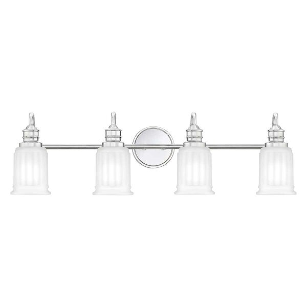 Badezimmerlampe Wand Chrom Weiß B: 81,3 cm IP44 G9 LED