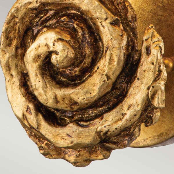 Wandleuchte Stoff 31,8 cm hoch in Blattgold Weiß