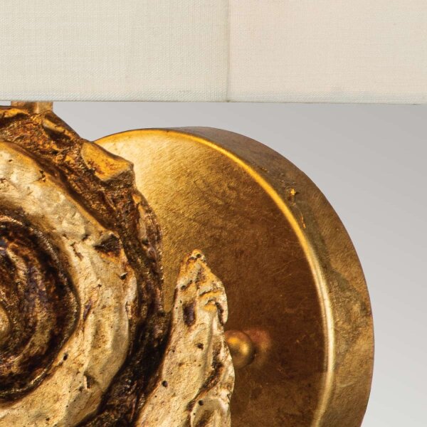 Wandleuchte Stoff 31,8 cm hoch in Blattgold Weiß