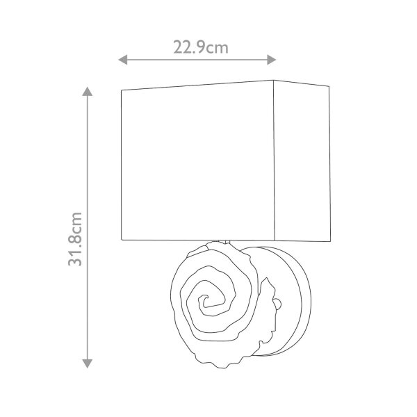 Wandleuchte Stoff 31,8 cm hoch in Blattgold Weiß