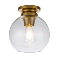 Deckenlampe Glas Kugel Schirm Ø 21,6 cm in Messing...