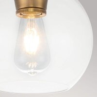 Deckenlampe Glas Kugel Schirm Ø 21,6 cm in Messing...