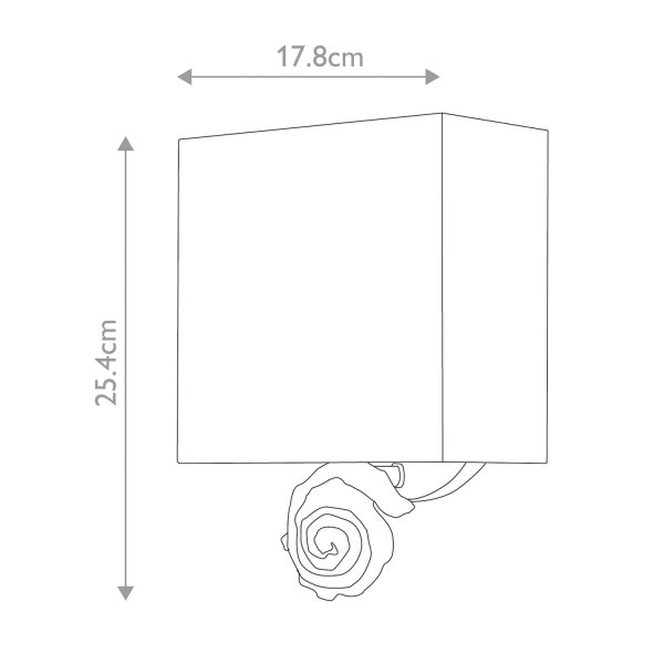 Kleine Wandleuchte Stoff H: 25,4 cm Creme Weiß