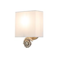 Kleine Wandleuchte Stoff H: 25,4 cm Creme Weiß