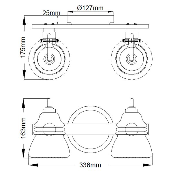 Badezimmerleuchte LED G9 IP44 B: 33,6 cm Metall Glas in Chrom