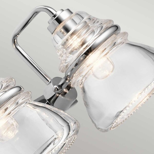 Badezimmerlampe Spiegel Metall Glas 55,9 cm breit IP44 G9 LED