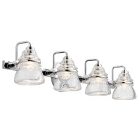 Wandlampe Badezimmer IP44 78,3 cm breit Metall Glas 4x G9...
