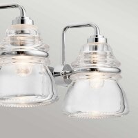 Wandlampe Badezimmer IP44 78,3 cm breit Metall Glas 4x G9...