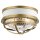 Deckenleuchte rund Ø 30,5 cm Metall Riffelglas 2x E27