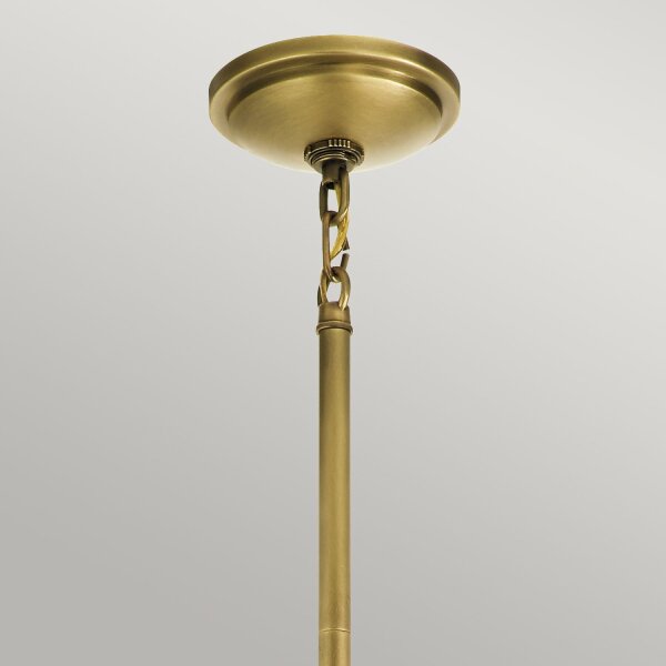 Hängeleuchte E27 D: 40,8 cm Metall Glas in Messing Weiß