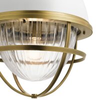 Hängeleuchte E27 D: 40,8 cm Metall Glas in Messing...