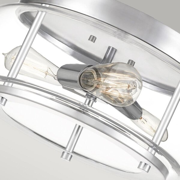 Deckenlampe IP44 Bad rund Ø 40,6 cm 3x E27 Chrom