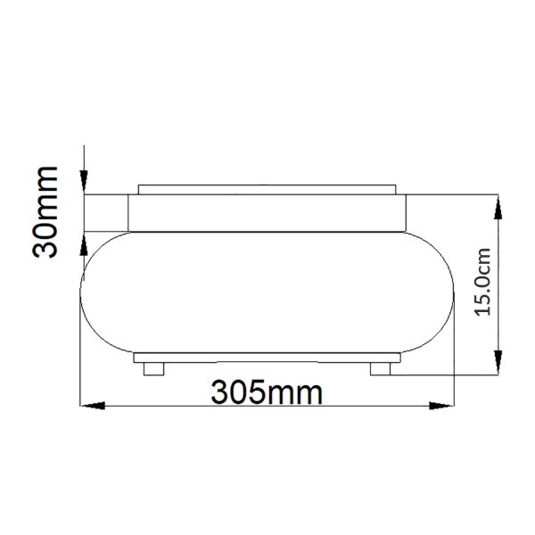Deckenleuchte Metall Glas Ø 30,5 cm IP44 Chrom Bad