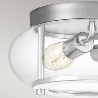 Deckenleuchte Metall Glas Ø 30,5 cm IP44 Chrom Bad