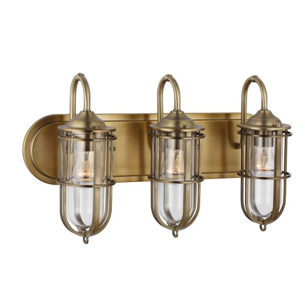 Badezimmerlampe Spiegel Metall Glas E27 IP44 54,3 cm breit