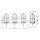 Badezimmerlampe Spiegel Metall Glas E27 IP44 54,3 cm breit