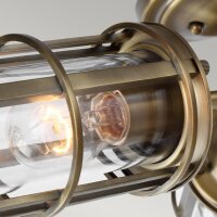 Deckenleuchte Bad IP44 B: 65,4 cm 3x E27 Metall Glas Vintage