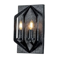 Wandlampe Schwarz Antik H: 30,5 cm 2x E14 Rustikal