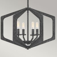 Rustikaler Kronleuchter Schwarz Antik Metall B: 51,2 cm...