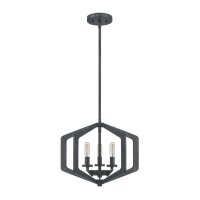 Kronleuchter Rustikal Schwarz Antik B: 40,6 cm 3x E14 Metall