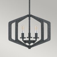 Kronleuchter Rustikal Schwarz Antik B: 40,6 cm 3x E14 Metall