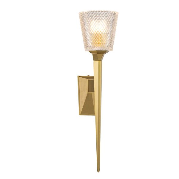 Wandleuchte Bad LED G9 IP44 50,6 cm hoch Messing Glas 3000 K