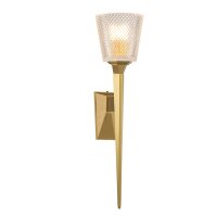 Wandleuchte Bad LED G9 IP44 50,6 cm hoch Messing Glas 3000 K