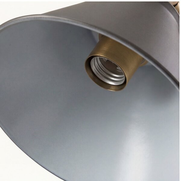 Graue Schreibtischlampe Büro Gelenke E27 IAOLIA