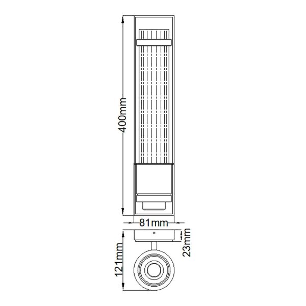 Badleuchte Wand G9 LED IP44 3000 K 40 cm hoch in Messing antik