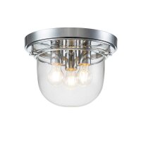 Deckenlampe Badezimmer IP44 &Oslash; 33 cm Chrom 3x E27 Metall Glas